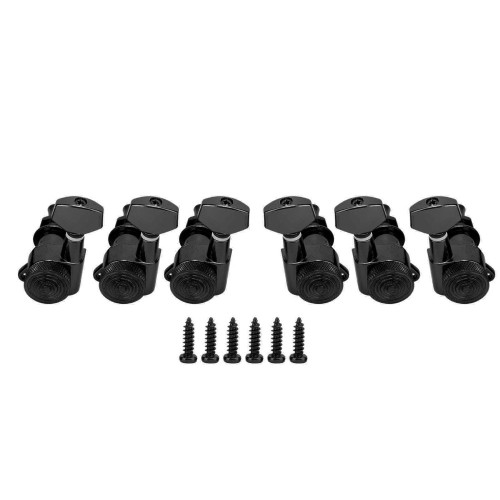 Black Locking Guitar Tuners – 3L3R, Set of Six — supplied product