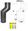 1 Piece Stove Offset Offset With Door (100mm)