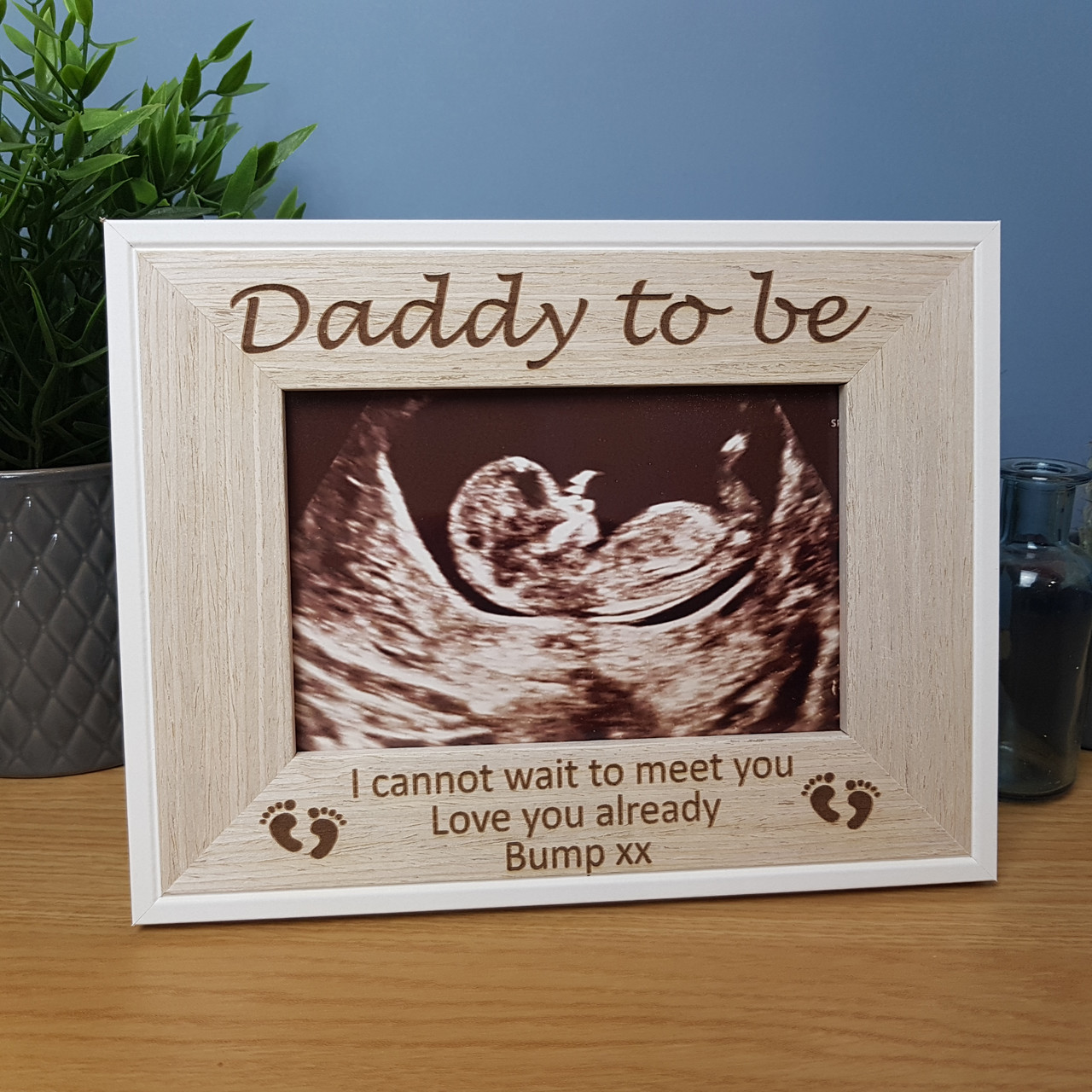 Personalised Baby Scan Photo Frame Gift for Daddy or Mummy To Be
