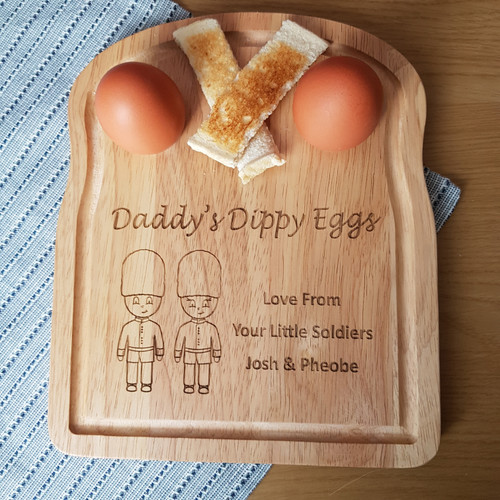 Egg and Soldier Breakfast Board Personalised Gift for Him, Dad, Grandad, Uncle