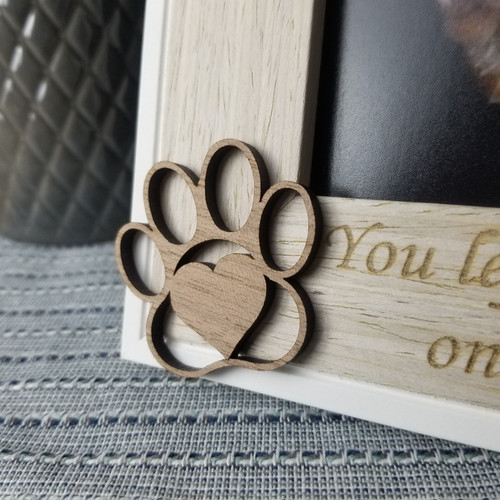 Personalised Paw Print Photo Frame For Pet, Dog, Cat