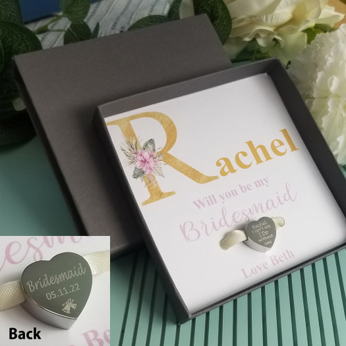 Charm with Gold Initial Message Card and Box