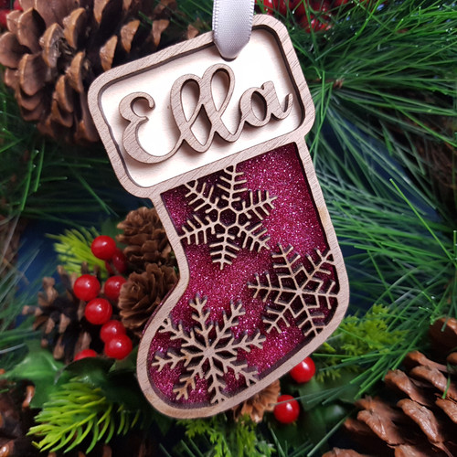 Personalized Christmas Tree Decoration Gift with Snowflake design