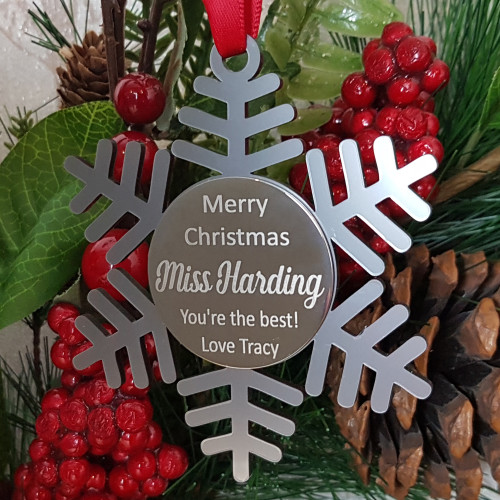 Teachers, Teaching Assistant and Nursery Staff Personalised Christmas Tree Hanger Gift