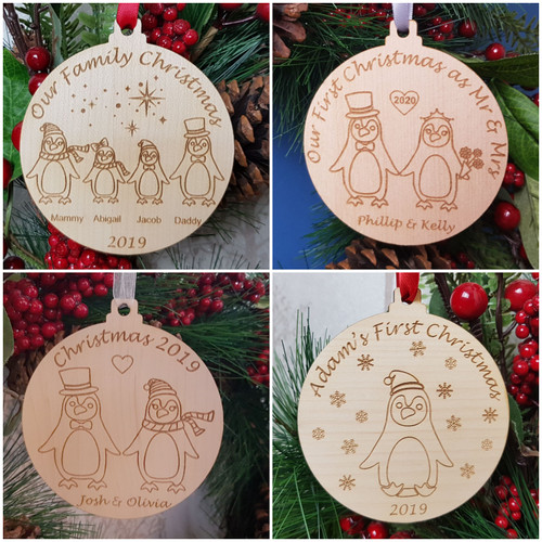 Penguin Family Christmas Tree Hanger, My First Christmas, Our Family Christmas