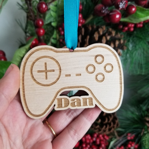 Game Controller Name Christmas Tree Decoration, Xmas Hanger for PC and Console Gamers. Xmas Gift for him