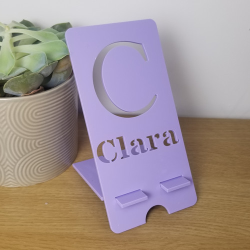 Personalised Phone Stand with Name and Initial, Office Desk, Bedside Cabinet, Gift for Him and Her