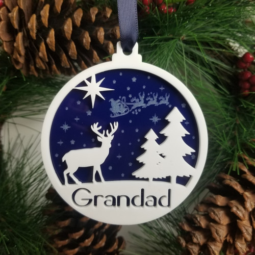 Personalised Reindeer Xmas Gift, Name Christmas Tree Decoration, Personalised Name Tree Ornament. Stocking Filler Gift