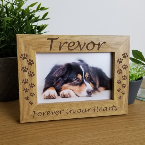 Cat Memorial Engraved Photo Frame, Personalised In Loving Memory Picture Frame.