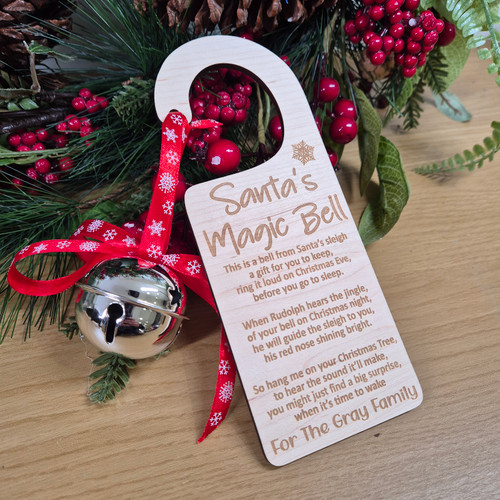 Personalised Santa Magic Key with Wooden Door Hanger Plaque Personalised Santa Magic Key with Wooden Door Hanger Plaque