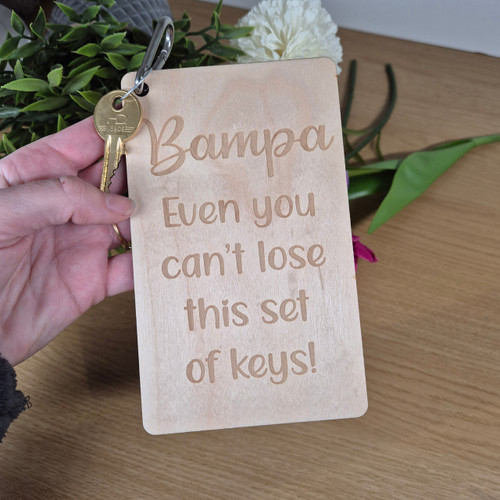 Huge Keyring for someone who can never find their keys, personalised Huge Wooden Keyring, Novelty Valentines Day Gift