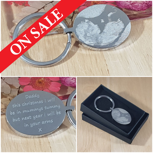 Baby Scan photo Engraved Keyring for Fathers Day, Mothers Day, Baby Showers, Mummy to be, Daddy to be keepsake gift.