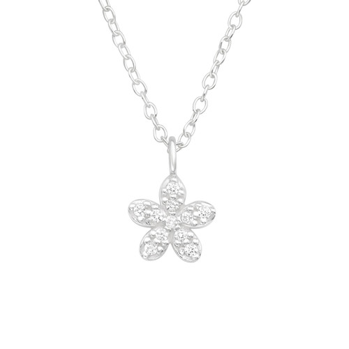 Flower Silver Necklace