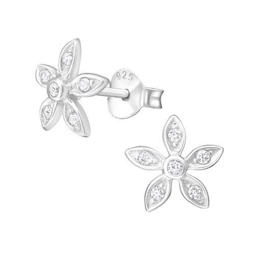 Flower Petals Sterling Silver Earrings