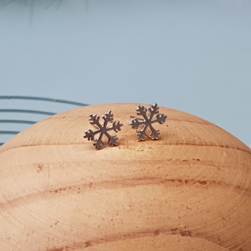 Snowflake 925 Sterling Silver Stud Earrings - Sale
