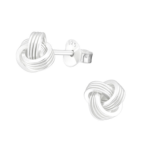 Friendship Knot 925 Sterling Silver Stud Earrings - Sale