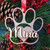 Paw Print Name Hanger Gift for Dogs and Cats. Christmas Tree Hanger Gift for Pet Lovers, Two tone Wood design