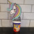 Personalised Unicorn Birthday Ice Cream Topper for Girls, Pastel Rainbow colours with Name and Age