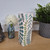 Leaf and Vine handpainted Square Bud Vase.
Small Decorative Flower Holder, Glazed and Fired. Holds fresh, Dried or Artificial Flowers and Leaves