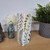 Leaf and Vine handpainted Square Bud Vase.
Small Decorative Flower Holder, Glazed and Fired. Holds fresh, Dried or Artificial Flowers and Leaves