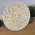 Salad Coupe Plate, hand painted Deep Red Flower and Green Vine Design, each plate is unique and one of it's kind, Food Safe or to be used as Wall Decor