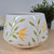 Hand Painted Yellow Flowers and Vine Design, Handmade Plant Pot