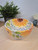 Bright Sunflower, Blue Flowers, Leaf and Branch Inspired Flower Cereal or dessert Footed Bowl. Small Decorative Flower Jug, Hand painted, Glazed and Fired. Hold fresh, Dried or Artificial Flowers and Leaves