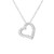 Flared Heart Silver Necklace