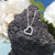 Flared Heart Silver Necklace