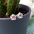 Light Rose Flower Sterling Silver Earrings