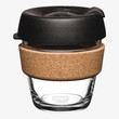 KeepCup Brew Cork - Tempered Glass Reusable Coffee Cup with Cork Band - 6oz