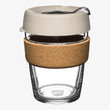 KeepCup Brew Cork - Tempered Glass Reusable Coffee Cup with Cork Band - 12oz