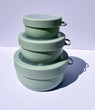 eKu Set of 3 Bowls - Nesting Bowls Made from 100% Upcycled Materials - Sage