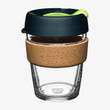 Brew Cork - Tempered Glass Reusable Coffee Cup with Cork Band - Cup 12oz Deep