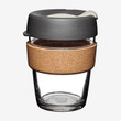 Brew Cork - Tempered Glass Reusable Coffee Cup with Cork Band - Cup 12oz Press
