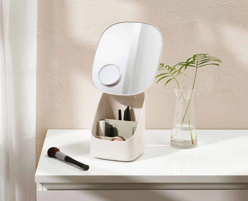 Viva Pedestal Mirror w/Storage - Shell