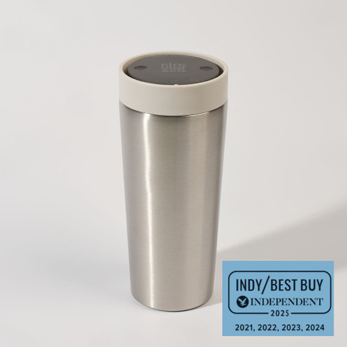 Circular & Co. - Reusable 16oz Travel Mug - Stainless Steel/White