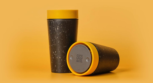 Circular & Co. - Reusable Paper Cup 12oz - Grey + Mustard Yellow