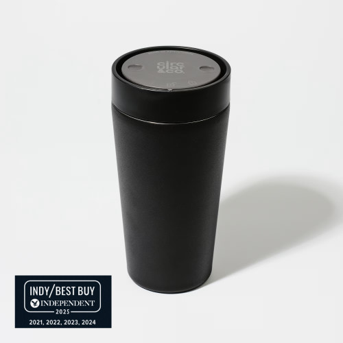Circular&Co. Reusable Travel Mug - Made From Recycled Stainless Steel - 12oz InkBlack