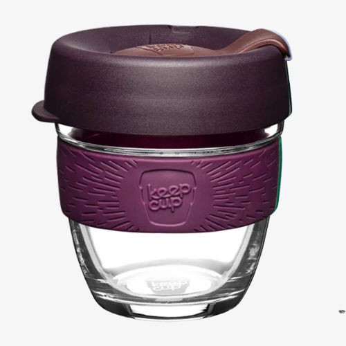 A Brew - Tempered Glass Reusable Coffee Cups - 8oz Alder