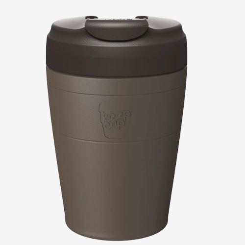 Thermal Commuter - Stainless Steel Insulated Mug with Sealed Flip Lid - 12oz Chocolate