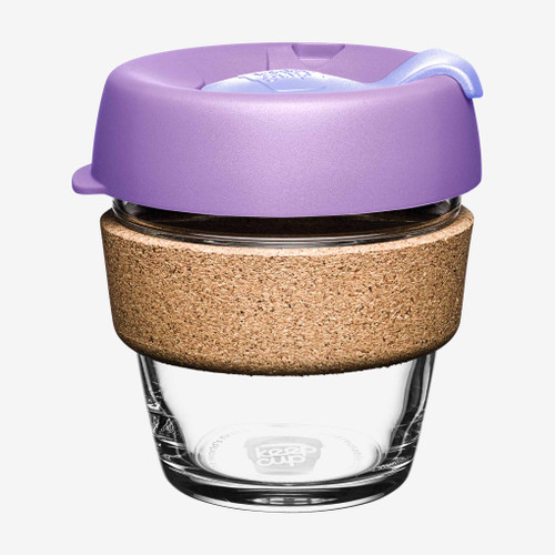 KeepCup Brew Cork - Tempered Glass Reusable Coffee Cup with Cork Band - 6oz