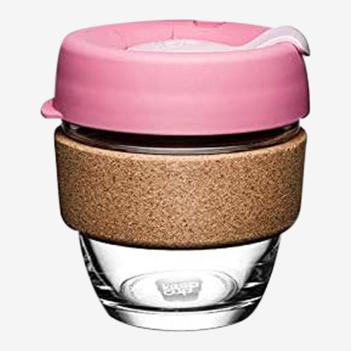 KeepCup Brew Cork - Tempered Glass Reusable Coffee Cup with Cork Band - 8oz