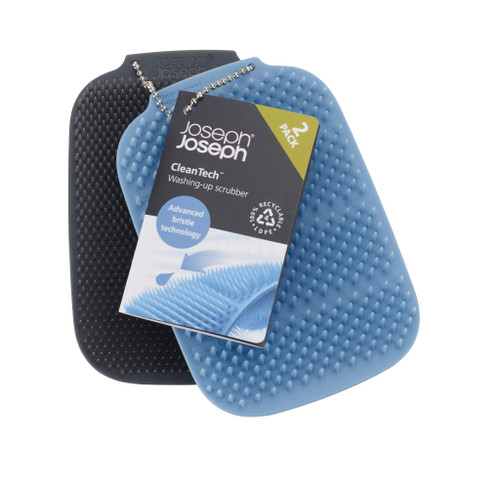Joseph Joseph CleanTech™ Washing Up Scrubber 2 Pack - Grey/Blue