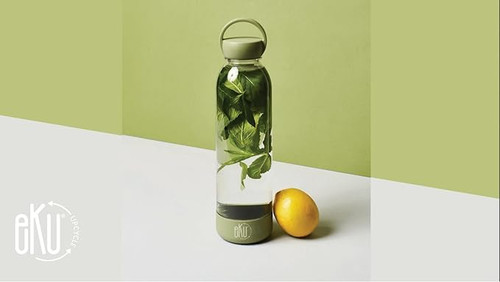 eKu Upcycle Everyday Buoy Bottle 570ml - Made from 100% Upcycled Materials- Sage