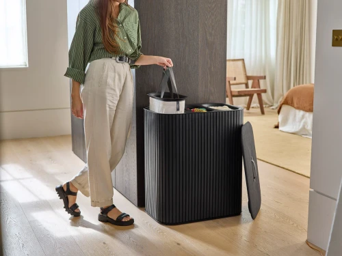 Tota Trio Luxe 90L Laundry Basket (Black)