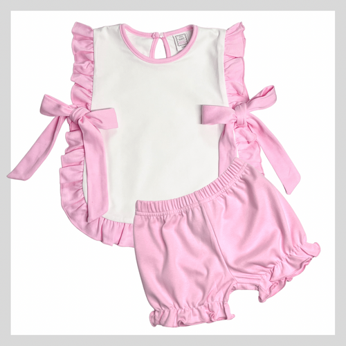 APRON SET PINK AND WHITE