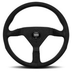 VMCALBLKBK35R - Defender Momo Monte Carlo Steering Wheel in Premium Black Microfibre - 350mm Sports Wheel Image 2 Thumbnail