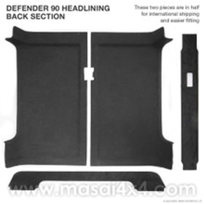 RHL90-SW-BLK - 5 Piece Headlining Kit for Land Rover Defender 90 by Masai 4x4 in BLACK - Matching Sun Visors and A-Pillar Trims also available Image 6