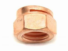 10mm x 1.5mm x 14mm WS Copper Locking Exhaust Nut, Pack of 100
